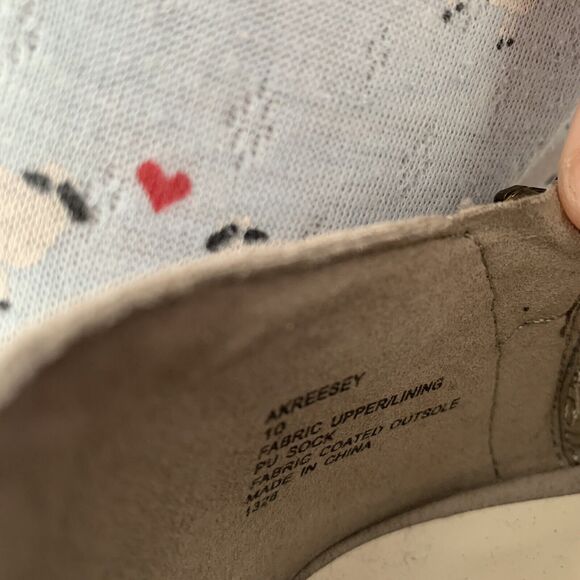 Anne Klein Gray Faux Suede Open Toe Bootie Wedge Heel Size 10 - Picture 6 of 6